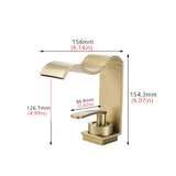 Edle Waschbeckenarmatur in Gold mit Kaskadenauslauf und Hebelsteuerung