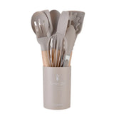 GourmetPro – 12-teiliges Premium Kochutensilien-Set aus Silikon & Holz