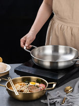 CookSteel Master – Edelstahl Saucen- & Paellapfanne mit Profi-Griff