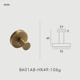 BronzeLine Badezimmer Set Messing – Antik Design Wandaccessoires | Handtuchhalter & Haken | Stilvolle Badorganisation