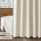 WellenGlanz Luxus-Duschvorhang – Wasserdichter Vorhang mit elegantem Wellensaum