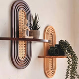 BohoNova Handgefertigtes Rattan Wandregal