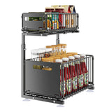 Küchenregal Ausziehbar Unter Spüle – 2-stöckiger Aufbewahrungskorb | Schrank Organizer | Platzsparendes Design