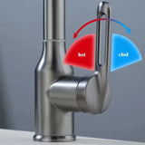 Moderne Waschbeckenarmatur mit Wasserfallfunktion und vier Wasserstrahlmodi