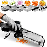 Mandoline Gemüsehobel Verstellbar Edelstahl – Küchen Schneider | Julienne & Scheiben | Profi Küchenzubehör