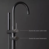 NoirVanta DuoFlow Standarmatur – Schwarzer Premium Boden-Wasserhahn