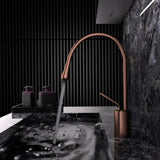 AurumLine Waschtischarmatur – Roségold Wasserhahn Messing | Schwenkbarer Waschbeckenhahn | Moderne Mischbatterie