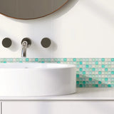 CrystalFlex 3D Mosaik Fliesenaufkleber – Glasoptik Selbstklebende Wandfliesen