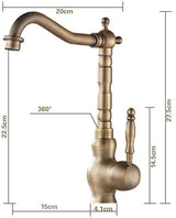 Aurex VintageFlow 360° Küchenarmatur – Antik-Messing Wasserhahn