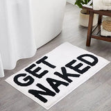 NudeCloud Comfort – Fluffy Mikrofaser Badematte | Antirutsch | “Get Naked” Design