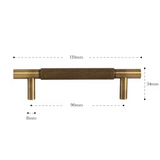 BrassLine Massiver Möbelgriff – Antik-Messing Diamond-Cut T-Bar