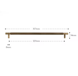 BrassLine Massiver Möbelgriff – Antik-Messing Diamond-Cut T-Bar