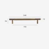 BrassLine Massiver Möbelgriff – Antik-Messing Diamond-Cut T-Bar