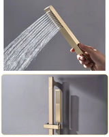 Brausestangen Set Edelstahl – Wand Duschsystem | Höhenverstellbar | Handbrause mit Schlauch