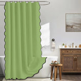 WellenGlanz Luxus-Duschvorhang – Wasserdichter Vorhang mit elegantem Wellensaum