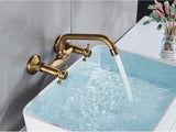 Velmora AxisFlow 360° Wandarmatur – Premium 2-Loch Mischbatterie in Antik-Messing oder ORB Schwarz