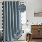 WellenGlanz Luxus-Duschvorhang – Wasserdichter Vorhang mit elegantem Wellensaum