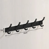 UrbanElegance 8-Haken Wandgarderobe – Schwarze Aluminium-Kleider- & Handtuchhalter