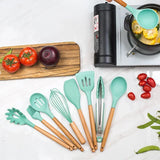 GourmetPro – 12-teiliges Premium Kochutensilien-Set aus Silikon & Holz