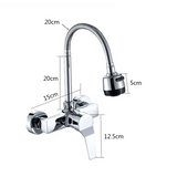 Moderne Küchenwandarmatur mit schwenkbarem Flexauslauf und Zweifach-Wasserfunktion