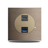 ElektroPro Kombisteckdose Braun – Schuko Wandsteckdose Aluminium | USB Ladeanschluss & LAN Port | Unterputz Design