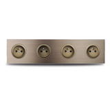 ElektroPro Kombisteckdose Braun – Schuko Wandsteckdose Aluminium | USB Ladeanschluss & LAN Port | Unterputz Design