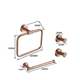 LuxiBath Pro – 6-teiliges Premium-Badaccessoires Set in Gebürstetem Roségold