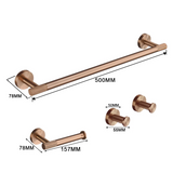 LuxiBath Pro – 6-teiliges Premium-Badaccessoires Set in Gebürstetem Roségold