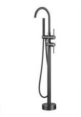 NoirVanta DuoFlow Standarmatur – Schwarzer Premium Boden-Wasserhahn