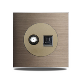 ElektroPro Kombisteckdose Braun – Schuko Wandsteckdose Aluminium | USB Ladeanschluss & LAN Port | Unterputz Design