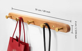 NoirWood Premium Wandgarderobe – Schwarze Holz-Wandhaken
