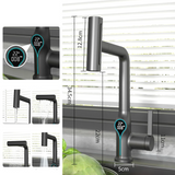 Moderne Waschbeckenarmatur mit Wasserfallfunktion, Temperaturanzeige und flexiblem Auszug