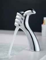 CascadeLuxe One – Wasserfall Waschtischarmatur | Massivmessing | Einhebelmischer mit Spa-Effekt
