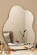 LumaForm LED-Designer-Wandspiegel – Skandinavischer Minimalismus mit Unregelmäßiger Form für Bad, Schlafzimmer & Wohnzimmer
