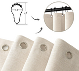 CasaVerde Premium Duschvorhang – Wasserdicht & Luxuriöses Kunstleinen – Sandbeige