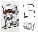OrgaStack Doppellagiger Metall-Organizer – Abnehmbarer Karbonstahlkorb