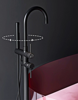NoirVanta DuoFlow Standarmatur – Schwarzer Premium Boden-Wasserhahn