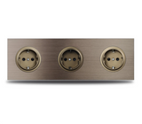 ElektroPro Kombisteckdose Braun – Schuko Wandsteckdose Aluminium | USB Ladeanschluss & LAN Port | Unterputz Design