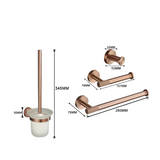 LuxiBath Pro – 6-teiliges Premium-Badaccessoires Set in Gebürstetem Roségold