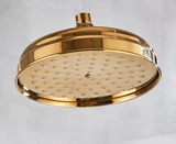 GoldFlow Regendusche Duschkopf – Messing Duschbrause Rund | Gebürstete Oberfläche | Spa Erlebnis Zuhause