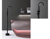 NoirVanta DuoFlow Standarmatur – Schwarzer Premium Boden-Wasserhahn