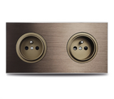 ElektroPro Kombisteckdose Braun – Schuko Wandsteckdose Aluminium | USB Ladeanschluss & LAN Port | Unterputz Design