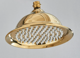 GoldFlow Regendusche Duschkopf – Messing Duschbrause Rund | Gebürstete Oberfläche | Spa Erlebnis Zuhause