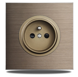 ElektroPro Kombisteckdose Braun – Schuko Wandsteckdose Aluminium | USB Ladeanschluss & LAN Port | Unterputz Design