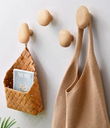 NordicPebble Elegance – Skandinavischer Massivholz Wandhaken ohne Bohren