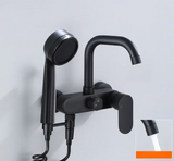 StrahlPro Wandmischbatterie in Schwarz aus Messing