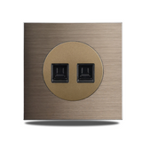 ElektroPro Kombisteckdose Braun – Schuko Wandsteckdose Aluminium | USB Ladeanschluss & LAN Port | Unterputz Design
