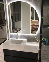 LumiArc Halbkreis LED Wandspiegel – Moderner Badezimmerspiegel