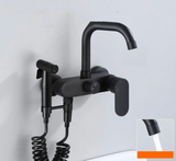 StrahlPro Wandmischbatterie in Schwarz aus Messing