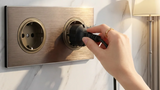 ElektroPro Kombisteckdose Braun – Schuko Wandsteckdose Aluminium | USB Ladeanschluss & LAN Port | Unterputz Design
